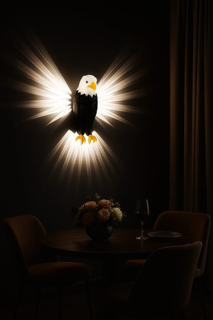 Eagle wall light with remote control,magnetic