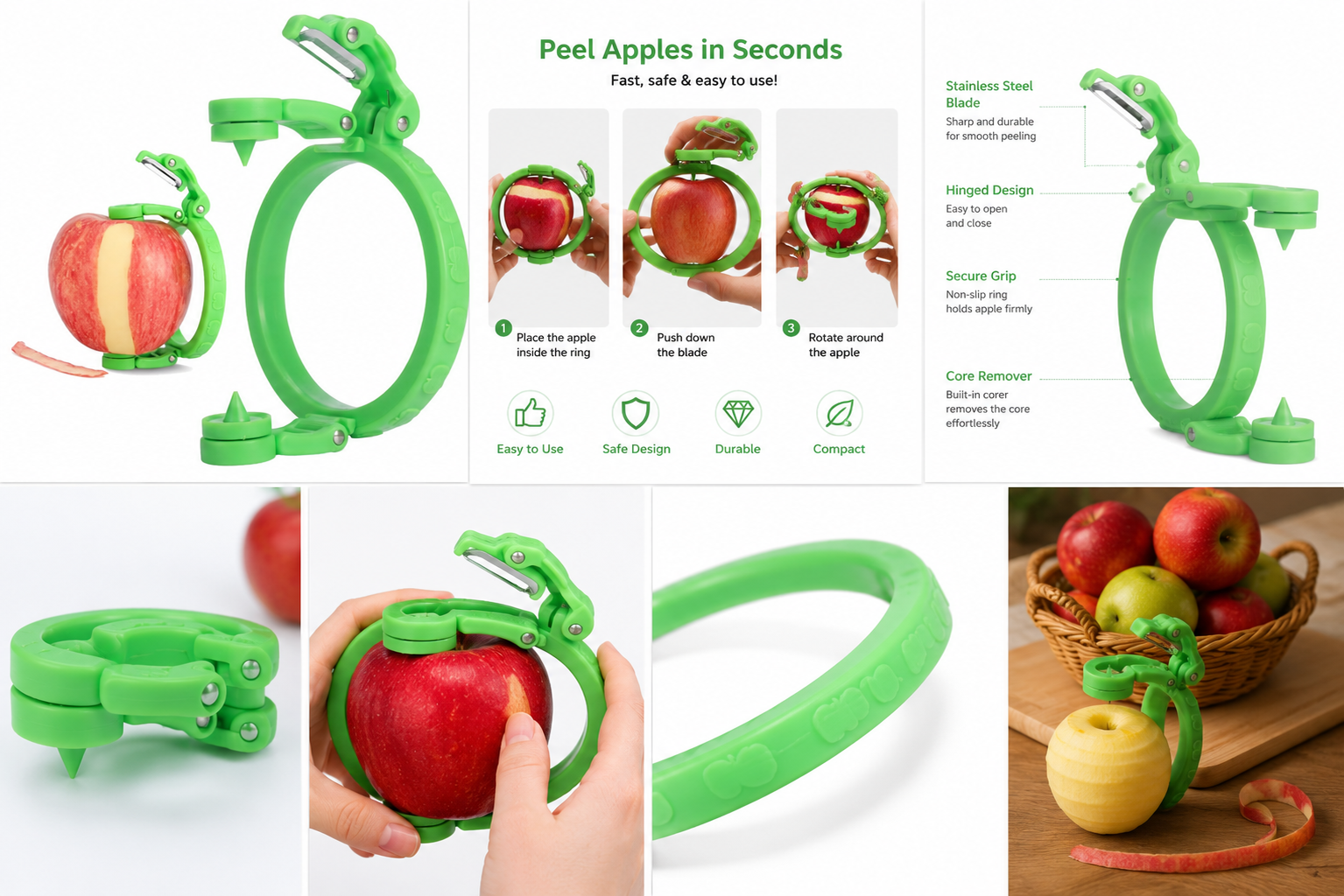 Handheld Rotating Fruit Peeler