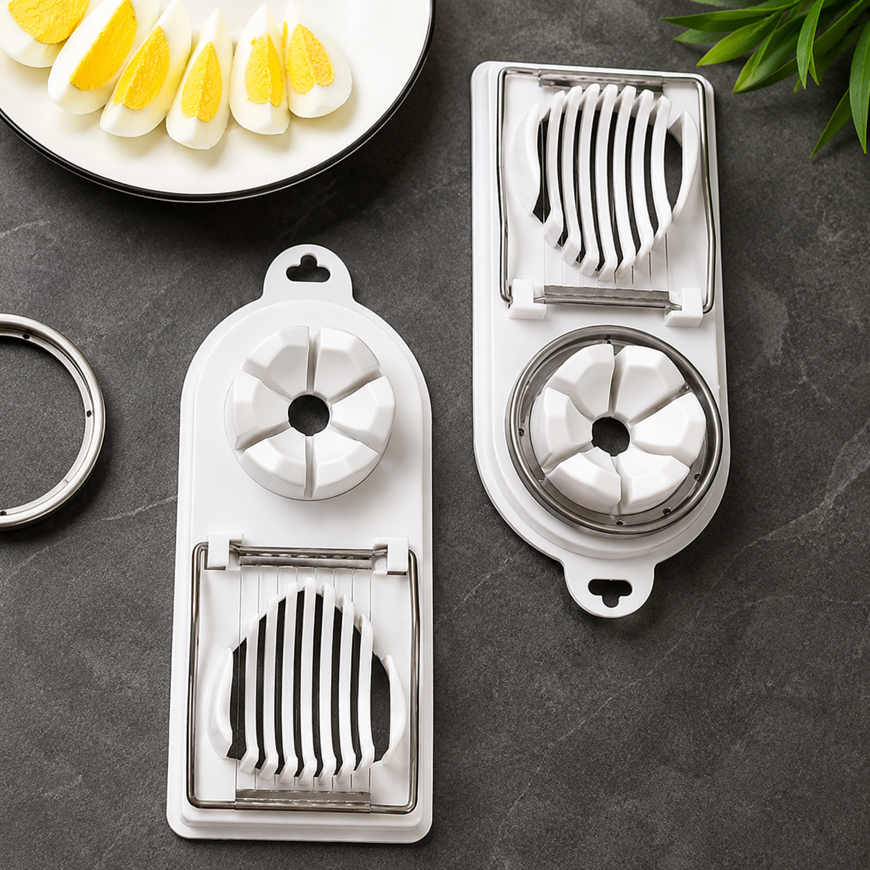 2 in 1 Stainless Steel Egg Cutter Suitable for Eggs