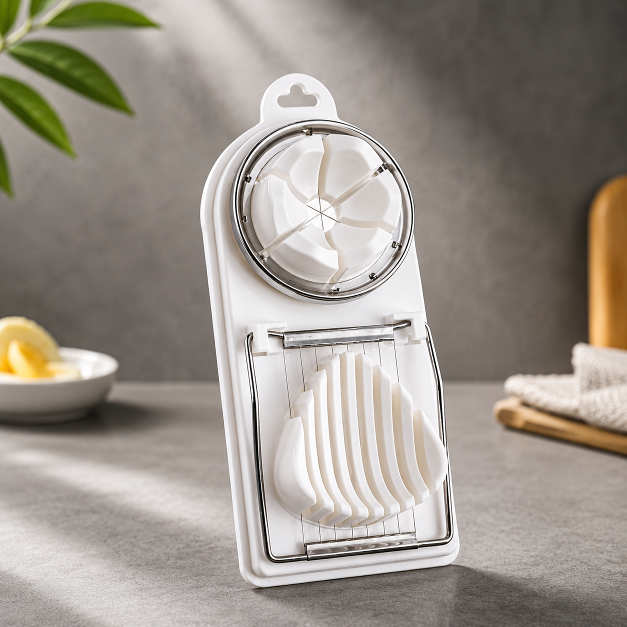2 in 1 Stainless Steel Egg Cutter Suitable for Eggs